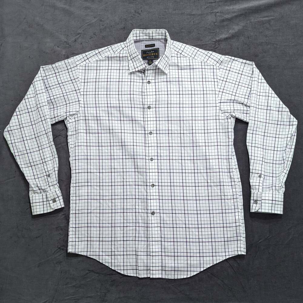 Jos. A. Bank Reserve Traditional Fit 100% Egyptian Cotton Plaid Long Sleeve Dres